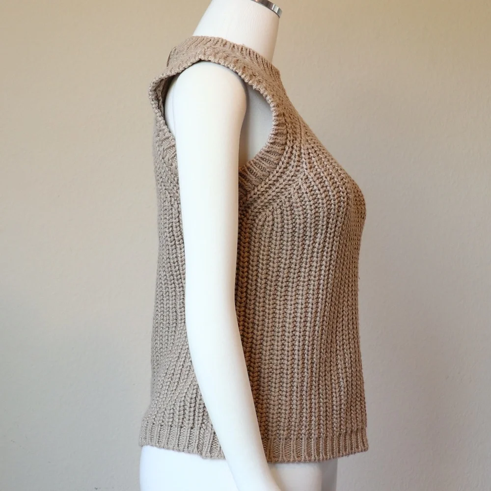 Chloe sleeveless all-cotton knit sweater crew neck - Picture 4 of 10